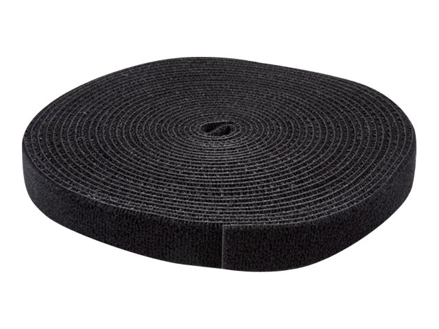 Startech 25Ft. Hook And Loop Roll - Cut-To-Size Reusable Cable Ties - Bulk Industrial Wire Fastener Tape - Adjustable Fabric Wraps - Black (Hklp25) -