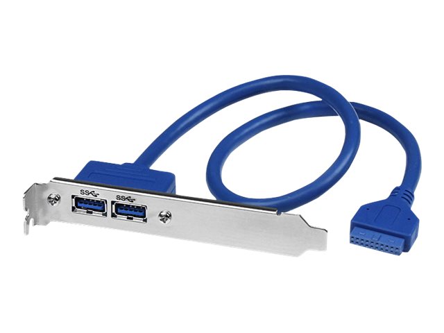 Startech.Com 2 Port Usb 3.0 A Buchse Slotblech Adapter, Idc, Usb 3.2 Gen 1 (3.1 Gen 1), Blau, Edelstahl, 0,5 M, Ce, Reach, 500 Mm