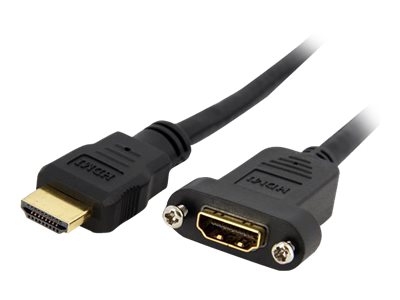 Startech.Com 3Ft Hdmi Buchse Zu Stecker Adapter, 4K High Speed Panel Mount Hdmi Kabel, 4K 30Hz Uhd Hdmi, 10.2 Gbps Bandwdith, 4K Hdmi 1.4 Video, Hdcp