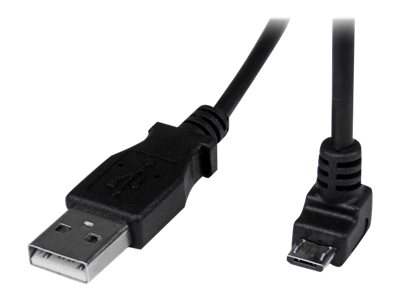 Startech.Com 2M Usb 2.0 A Auf Micro Usb B Kabel Abgewinkelt - Schwarz, 2 M, Usb A, Micro-Usb B, Usb 2.0, 480 Mbit/S, Schwarz