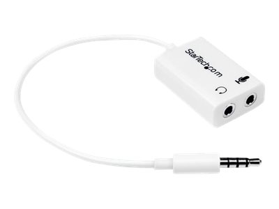 Startech.Com 3,5Mm Klinke Audio Y-Kabel - 4 Pol. Auf 3 Pol. Headset Adapter Für Headsets Mit Kopfhörer / Microphone Stecker - St/Bu - Weiß, Weiß, 3.5
