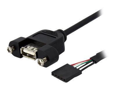Startech 3 Ft Panel Mount Usb A To Motherboard Header Cable F/F - Usb Intern Til Ekstern Kabel - 5-Pins Usb 2.0 Samlekasse (Hun) Til Usb (Hun) - 90 C