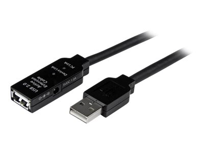 Startech 5M Usb 2.0 Active Extension Cable M/F - 5 Meter Usb A Male To Usb A Female Usb 2.0 Repeater / Extender Cable - Black - 15Ft (Usb2aaext5m) -