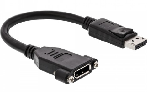 Inline 17100I, 0,2 M, Displayport, Displayport, Hanstik, Hunstik, Sort