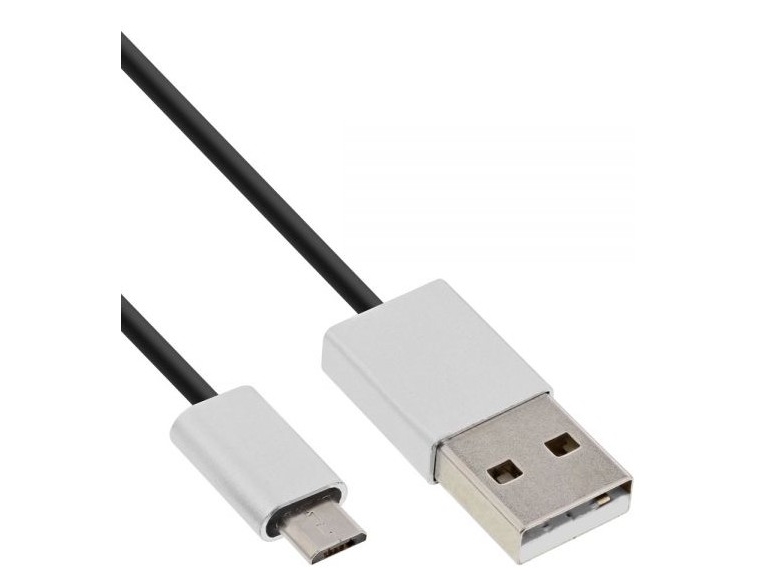 Inline 31730I, 3 M, Usb A, Micro-Usb B, Usb 2.0, Hanstik/Hanstik, Sort