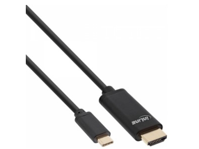 Inline 64112, 2 M, Usb Typ-C, Hdmi, Hanstik, Gold
