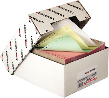 Emerson dot matrix printerpapir 4-lags 240x12 60g blandede farver 450 ark