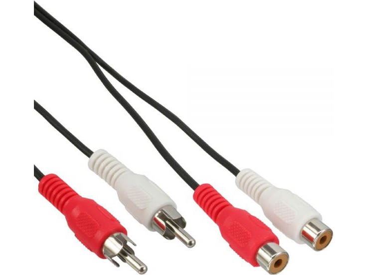 Inline 89932, Hanstik, 2 X Rca, Hunstik, 2,5 M, Sort