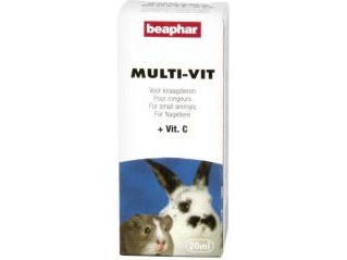 Beaphar Multi-Vit + Vit. C, Kanin, Væske, Hud & Pels, Vitamin C, Flaske, 20 Ml