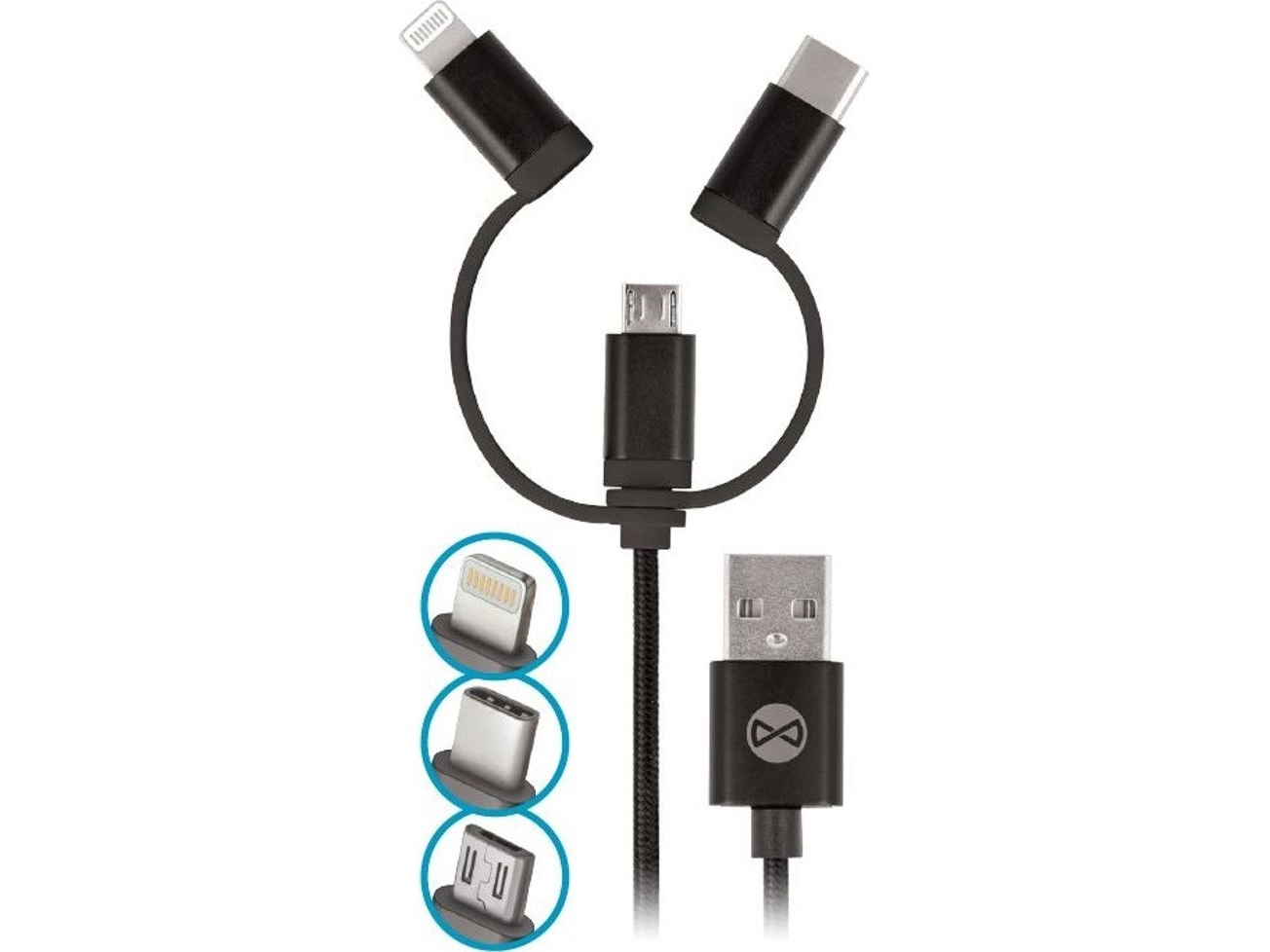 Forever Usb-A Auf Lightning-Kabel 1 M Schwarz (T_01626)