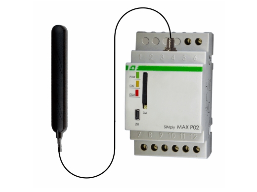 F&F Gsm Fjernstyringsrelæ Clip 2Xwy, 2Xwe, Portstyring Strømforsyning 230V Ac, Kontakter 1No, Din-Skinne Montering Simplymax-P02