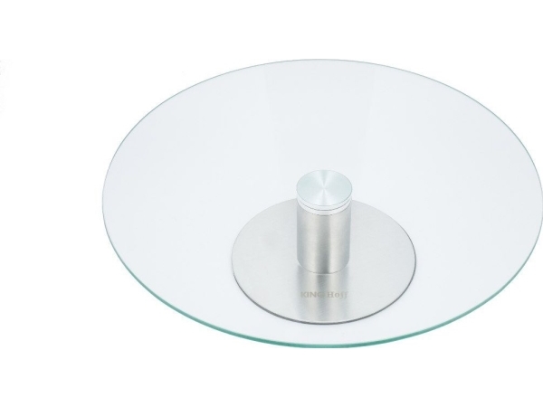 King Hoff Tortinė 1 pakopų lėkštė, stiklas - plienas, 30 cm skersmens, „Kinghoff“