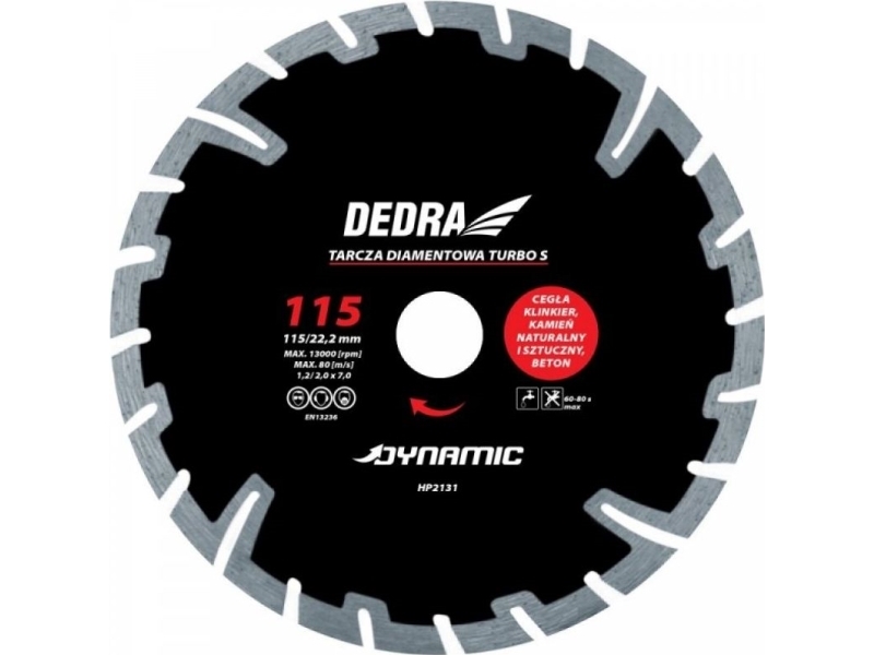 Dedra Turbo S Dynamische Diamantscheibe 115Mm 22.2Mm (Hp2131)