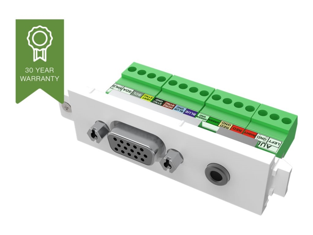 Vision Techconnect 3 Vga+3.5Mm Module - Modulær Facilitet Plade Snape-In - Hd-15, 3,5 Mm Stereo Mini Jack