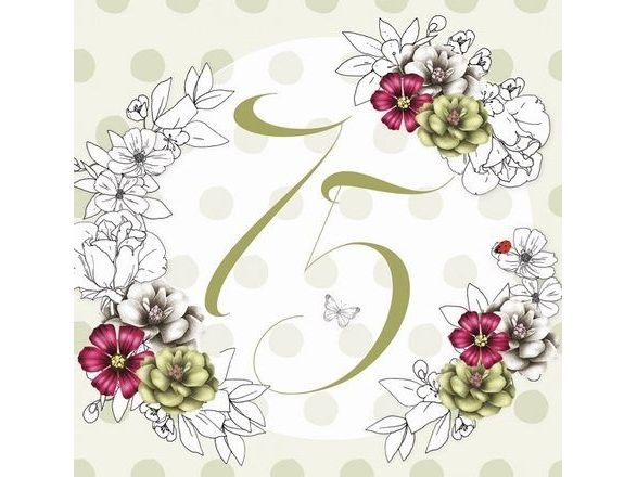 Billede af Clear Creation Swarovski Kort Firkantet Fødselsdag 75 Blomster