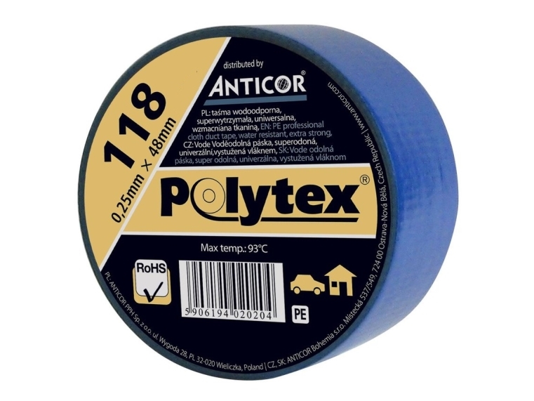 Anticor Polytex Band 118 Für Ummantelungen 48 Mm 50 M Blau Pp-1180003-0048050