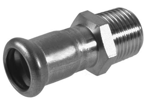 KAN-therm krympesamling 22x3/4 utvendig gjenger rustfritt stål - 6190646