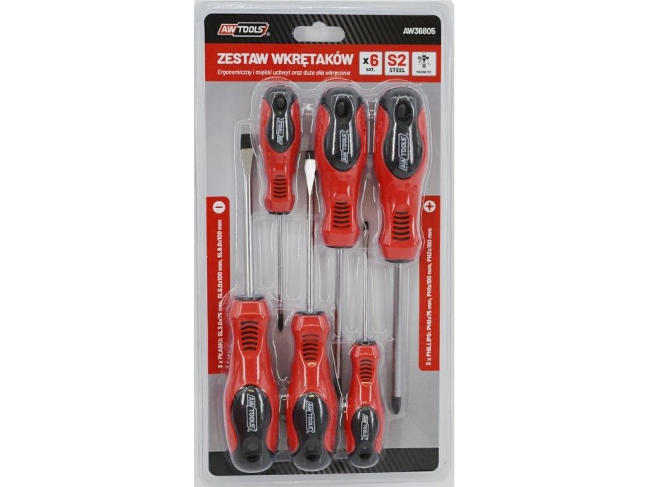 Awtools Skruesæt - Skruetrækker Til Skruer? Blister S2 / 6 Stk.