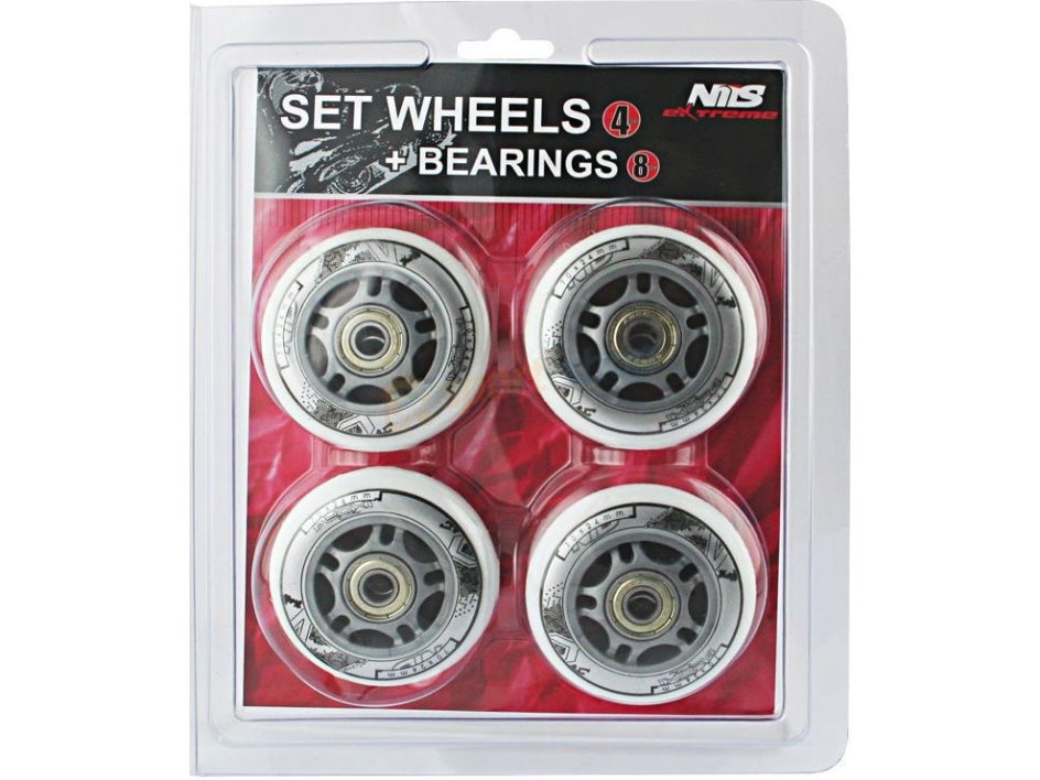 PU 80x24 82A hvid (4 stk.) + ABEC-7 (8 stk.) SET NILS EXTREME