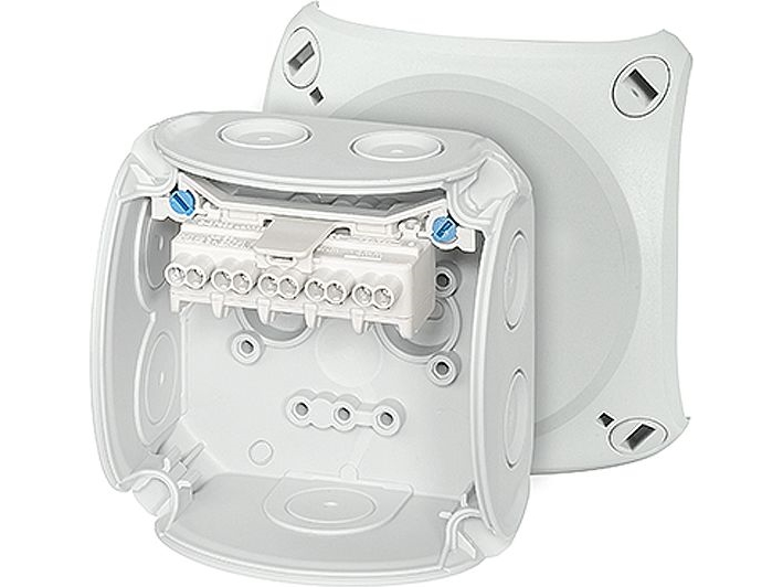 Hensel grenboks 93x93x62 5x2,5mm2 CU IP66 grå DK 0202 GZ (62000148)