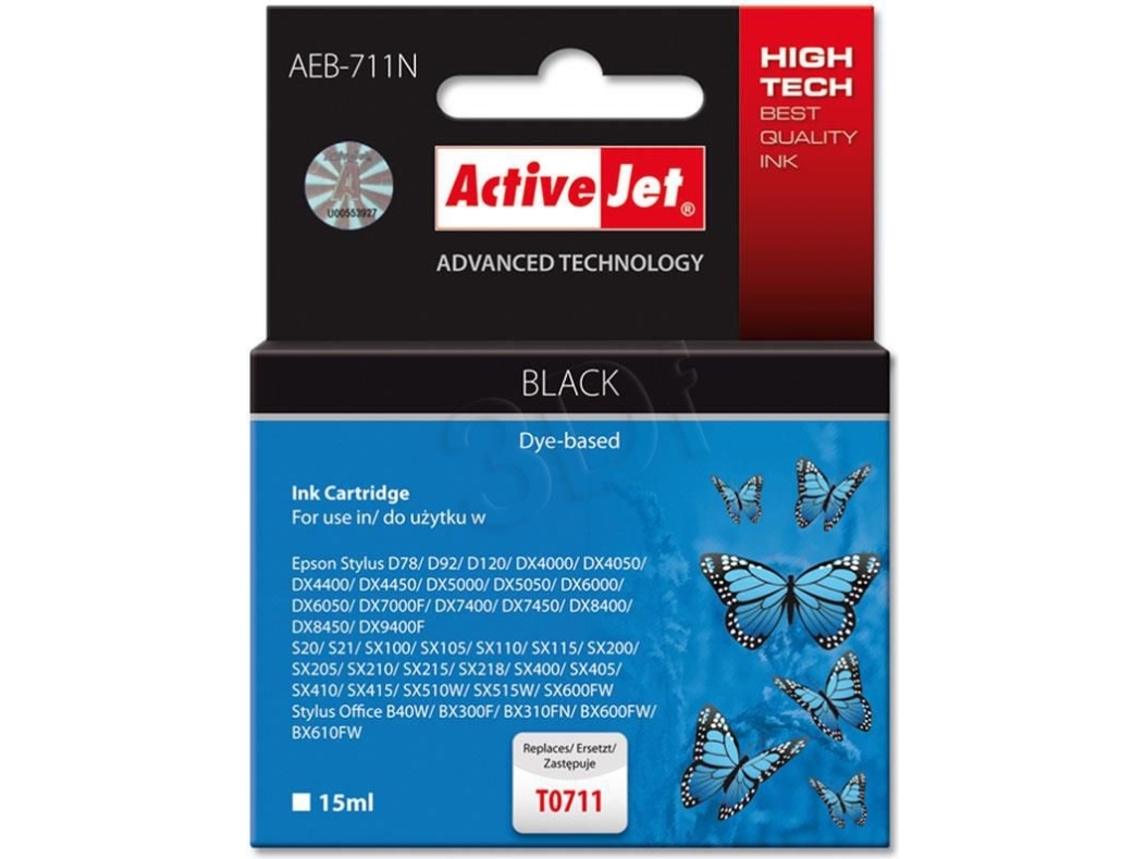 Tusz Activejet Tusz Aeb-711N / T0711 (Black)