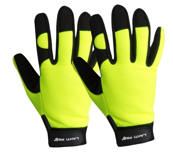 Lahti Pro Workshop Gloves, Black And Yellow, Size 9 - L280309k