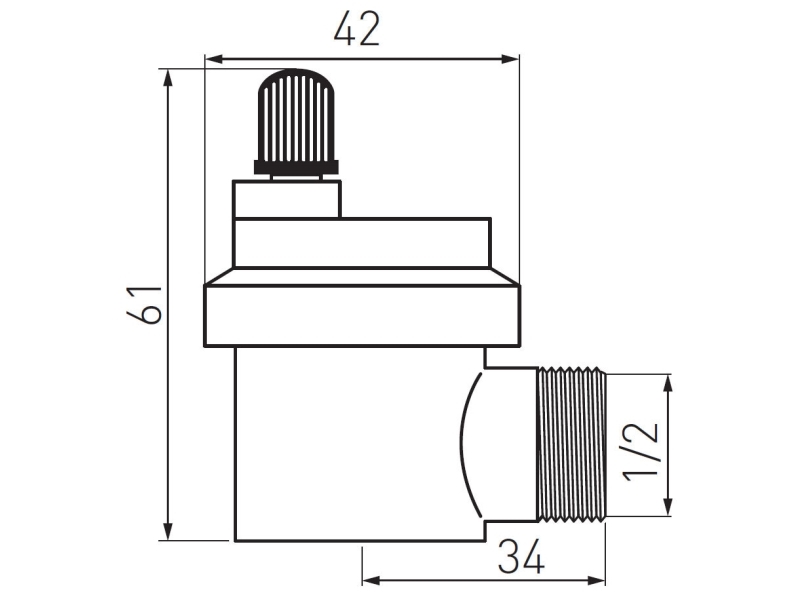 Ferro automatisk udluftningsventil, 1/2 (O15ASB)