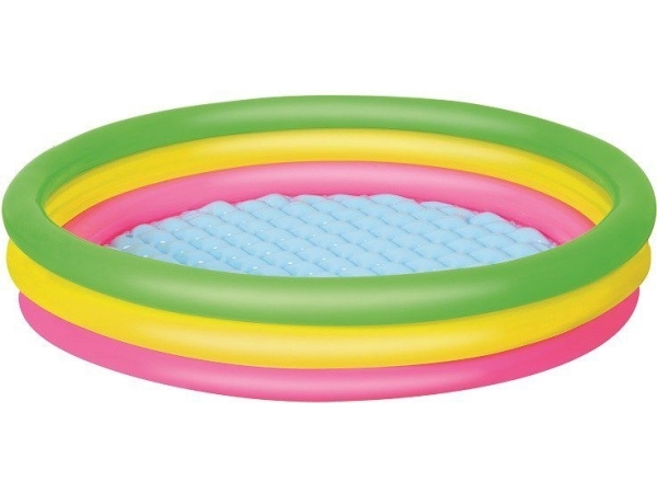 Bestway Rundes Kinderbecken - Grün, Gelb, Pink - 152 X 30 Cm 211 L
