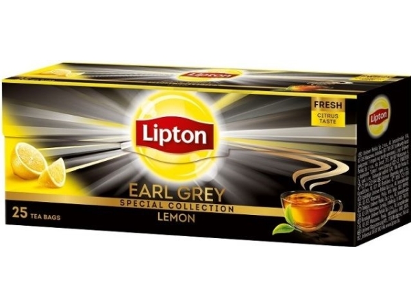 Lipton Earl Grey Lemon Sort Te Med Citron 25