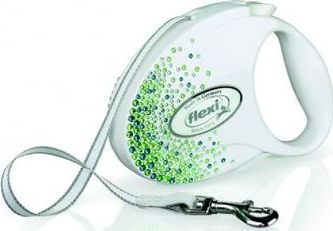Flexi Leine Für Hund Glam Splash Leaf Weiß 3 M