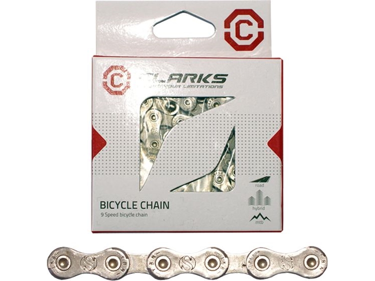 Clarks Fahrradkette Ybn C9 Shimano Campagnolo Sram (9 Gänge, Cp 1/2"X11/128", 116 Glieder, 6,4 Mm, Schnellverschluss) Standard Silber