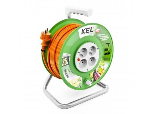 Kel Tromleforlænger Standard Line 25M H05vv-F 3X1,5 4Xgs 16A Sort (W-97370)