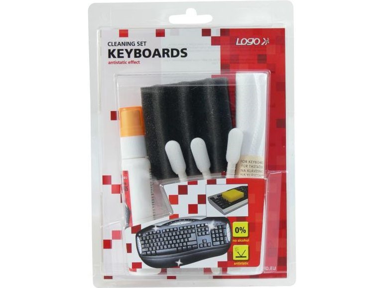 Rengøringsmiddel Til Tastatur, 50 Ml Spray, 5 Klude, 3, Logo