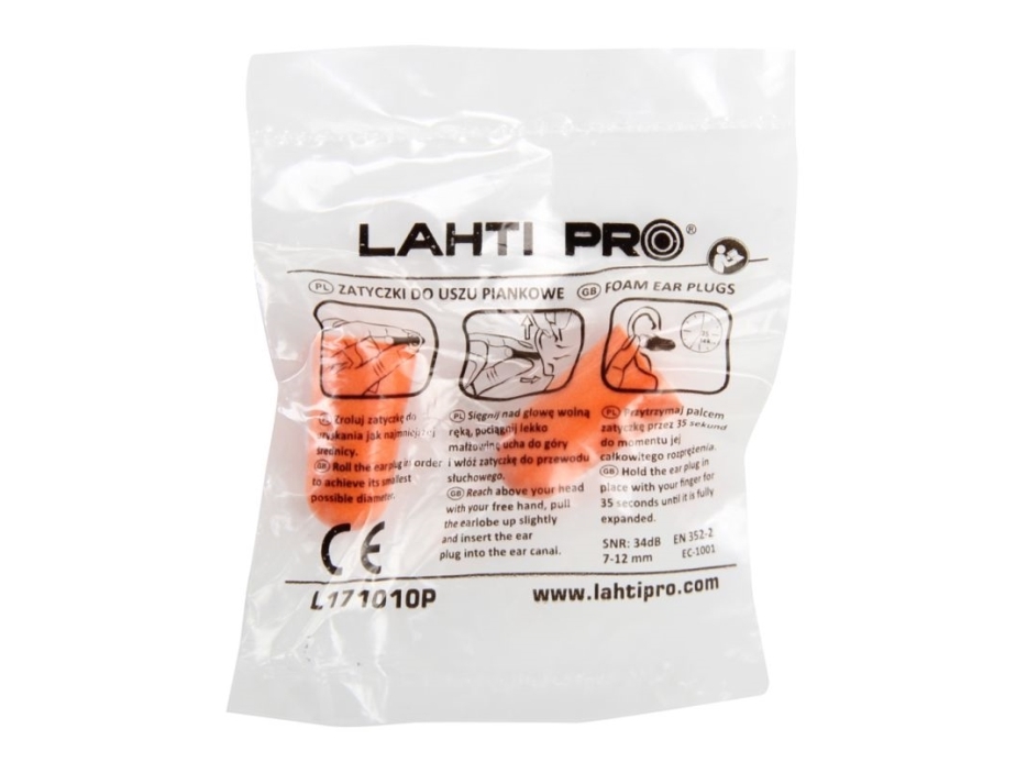 Lahti Pro Foam öronproppar L171010P 100 par - L171010B | Kläder & Säkerhet - Säkerhetsutrustning - Proppar | GameStuff
