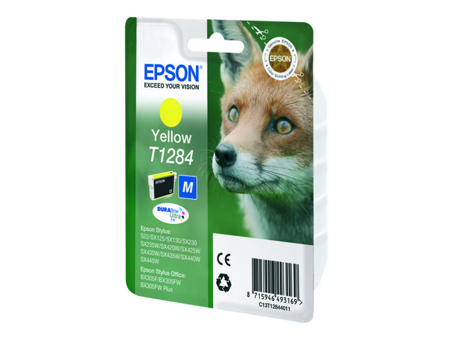 Epson T1284 - 3.5 Ml - Gul - Original - Blister - Blækpatron - For Stylus S22, Sx130, Sx230, Sx235, Sx430, Sx435, Sx438, Sx440, Sx445 Stylus Office B