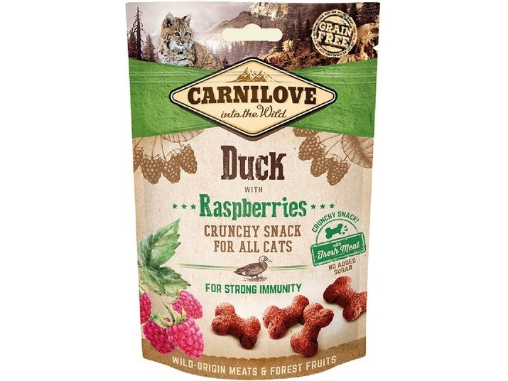 Carnilove Crunchy Snack Duck &Amp Raspberries - Katzenspielzeug Mit Ente Und Himbeeren - 50 G