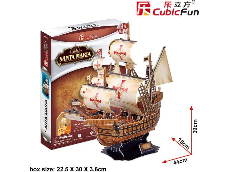 Cubicfun 3D Puzzle Santa Maria Schiff