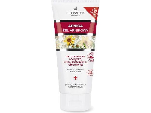 Floslek Pharma Moisturizing Arnica Gel For Enlarged Capillaries, Bruises, Contusions, And Swellings 200Ml