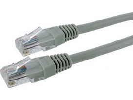4World Patchkabel Rj45, Gekapselt, Kat. 5E Utp, 0,5 M, Grau (06559)
