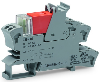 Teollisuusrele jalustalla 1P 16A 24V DC AgNi 788-304