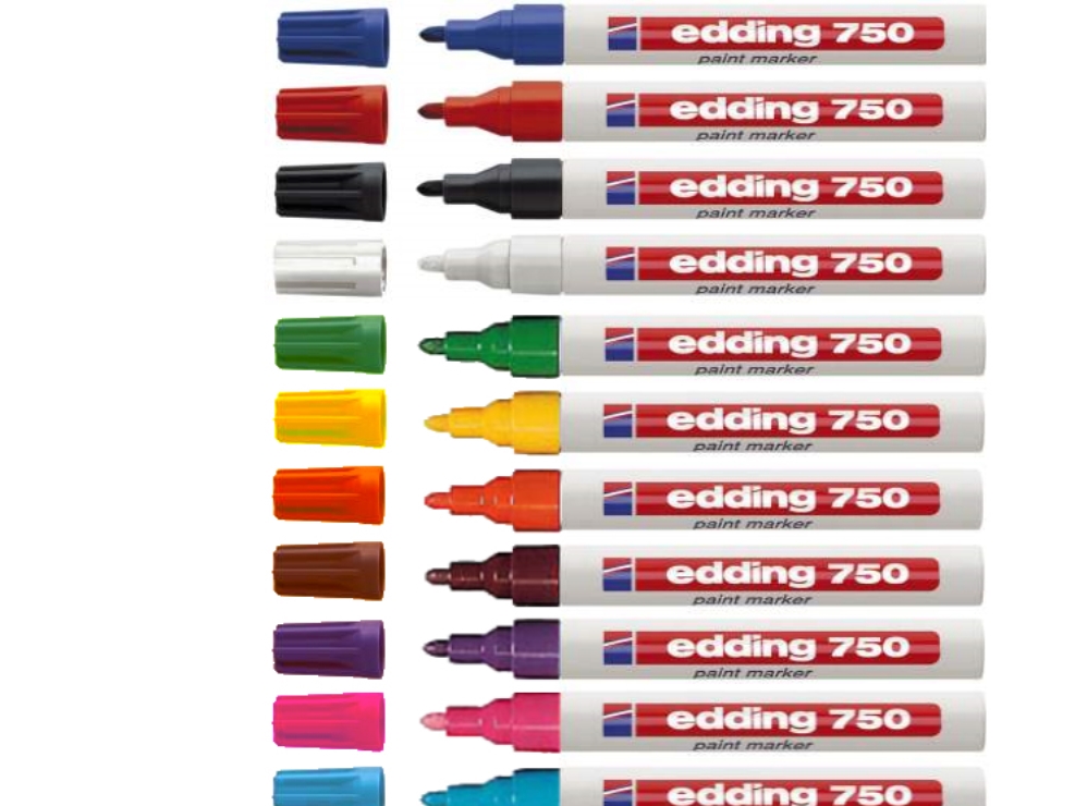 Edding 750, Lyserød, Lyserød, Hvid, 1 Farver, Projektilspids, Rund, 2 Mm