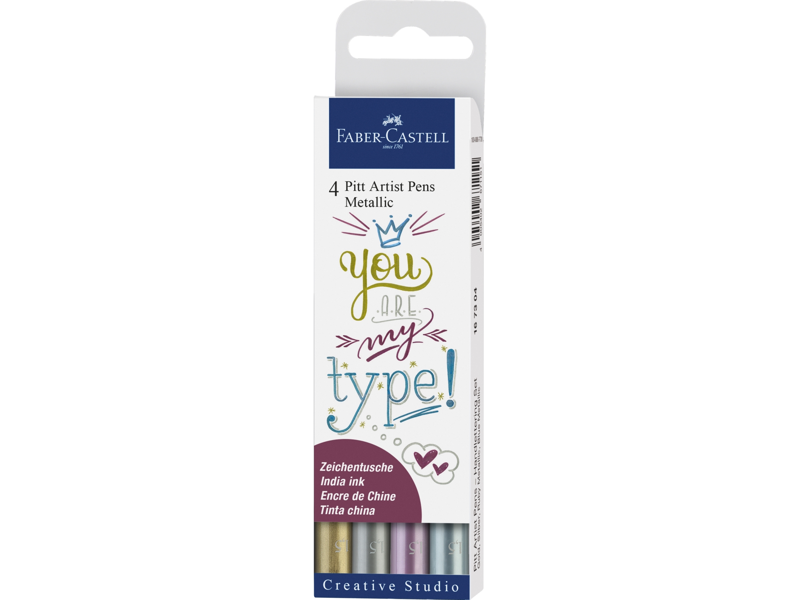 Faber-Castell India Ink Pitt Artist Pens, Metallic