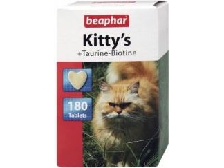 Beaphar Kitty''s + Taurine-Biotine, Kat, Tablet, Generelt Sundhed, Junior, Vitamin C, Vitamin E, Vitamin H (Biotin), Kalcium, Phosphorus, Kalium, Nat