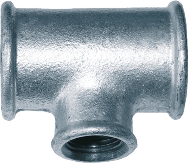 Invena T-Rør Reduktionsgalvaniseret 6/4 X 1 X 6/4" (Ozt247)