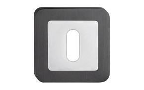 Metall-Knopfschild Quadratisch Abgerundeter Schlüssel Graphit
