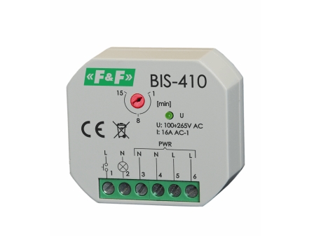 F&F Bistabil Relæ Bis-410 Indbygget Med Tidsafbryder Til Belyste Knapper