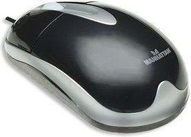 Manhattan Mh3 Optische Desktop Maus, Usb, Drei Tasten Plus Mausrad, 1000 Dpi, Beidhändig, Optisch, Usb Typ-A, 1000 Dpi, Schwarz