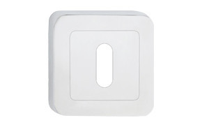 Metall-Knopfschild Quadratisch Abgerundeter Schlüssel Chrom