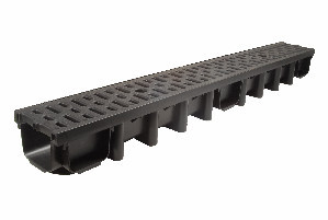 Maxpol System 1000x98mm kanal med PP LINE A15 gallerdurk svart | VVS Artiklar - Avlopp - Linje dränering & ACO | GameStuff
