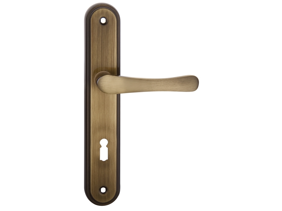 Metall-Bud Handtag med lång nyckelskylt BISZKOPT nyckel 72 patina 472K | Huset - Inredning - Dörrhandtag | GameStuff